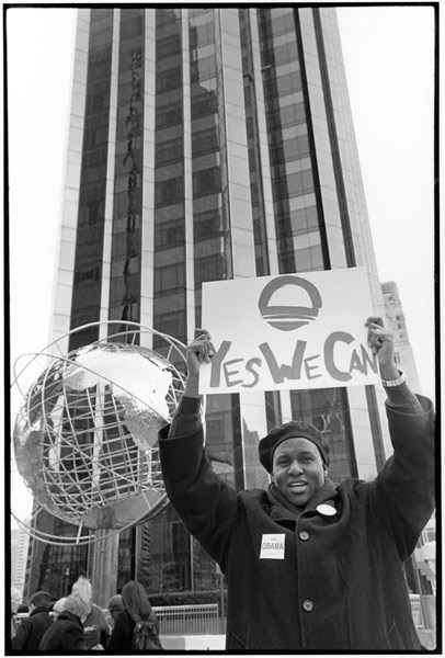 Obama Rally,NY 2008 : OLD GLORY-Patriotism & Dissent 1966-2008 : LINN SAGE | Photography Editorial and Fine Art, New York, N.Y., Maine